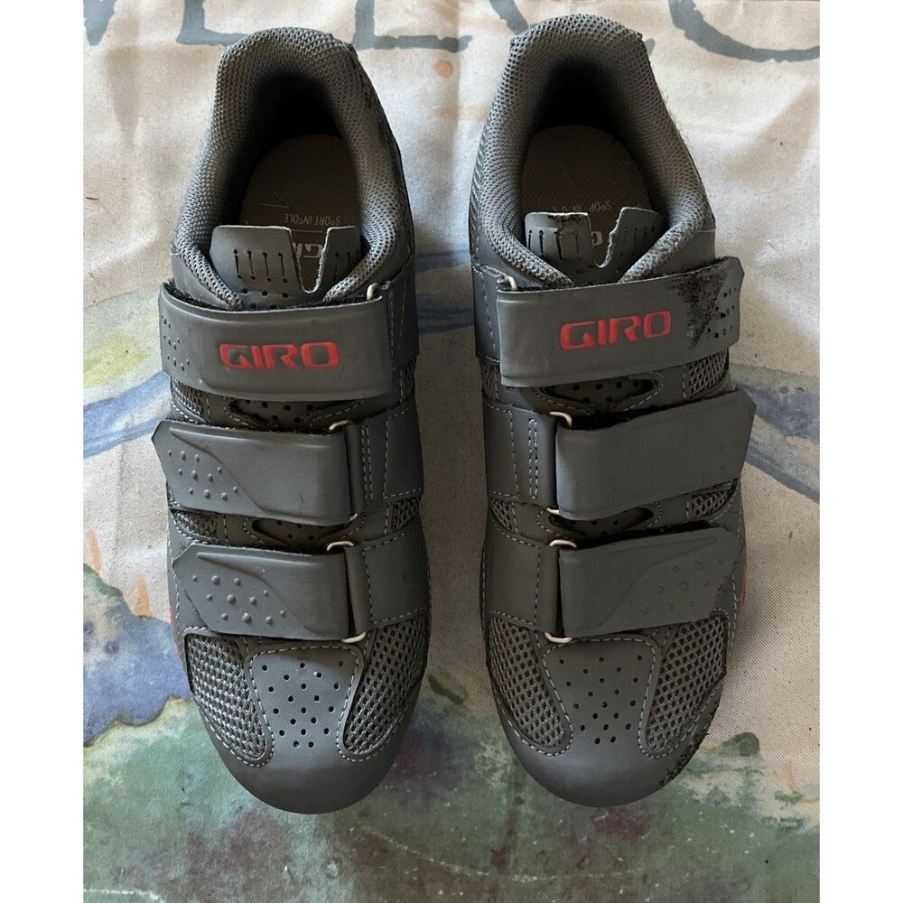 Women’s Giro Rev Sz 6.5 Grey/Red Road Cycling Shoes